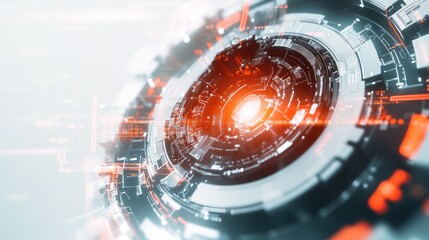 Poster - Abstract technological design, intricate circular mechanism