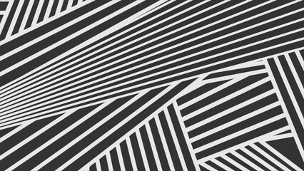 Leinwandbilder - Black and white stripes abstract tech minimal background