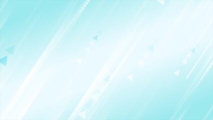 Leinwandbilder - Technology minimal glossy blue background with stripes and arrows