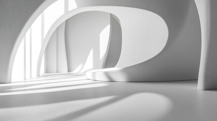 Aufkleber - Modern, minimalist, white architectural interior