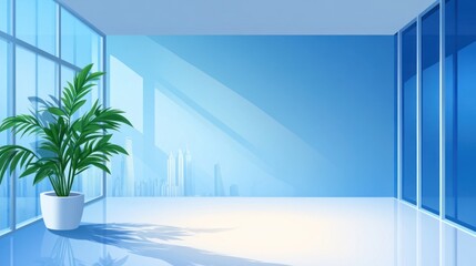 Aufkleber - Modern office interior with city view