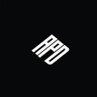 © Ashamoni_design - APD letter logo design on black background.