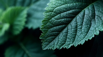 Fototapete - Detailed geometric leaf pattern featuring interlocking shapes offers a vibrant aesthetic perfect for artistic wallpaper designs, with ample copy space on the left