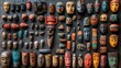 © Vangly - A vibrant collection of carved masks and figurines showcasing diverse artistic styles.