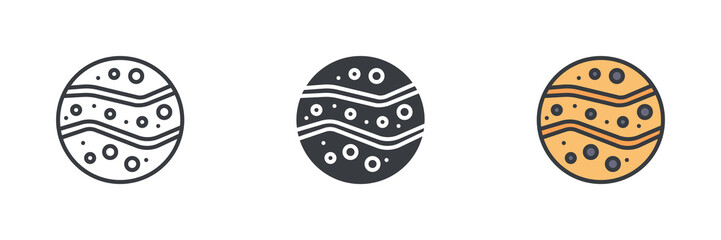Fototapete - Jupiter planet different style icon set