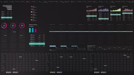 Leinwandbilder - Dynamic data visuals for business info graphics, animated charts, and data-driven insights for a business meeting mock-up. Explore the world of trading, stock exchanges, and crypto