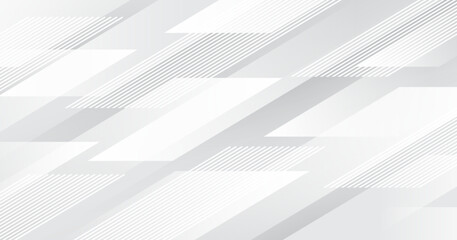 Wall Mural - white lines techno abstract background overlap layer on bright space with diagonal effect decoration