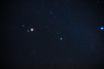 Wall Mural - real milky way stars and constellations photographed with a wide angle lens from a dark countryside 