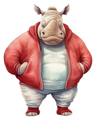 Wall Mural - png gym teacher rhinoceros cartoon mammal representation.