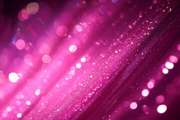 Wall Mural - vibrant pink glittery background with shimmering bokeh and light rays creates captivating and enchan