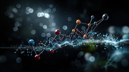 Leinwandbilder - Innovative scientific visualization of molecular data laboratory setting digital art abstract environment close-up view
