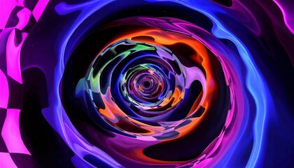 Wall Mural - Abstract colorful space tunnel background with dynamic swirling and vibrant textures creating a mesmerizing visual effect for modern designs