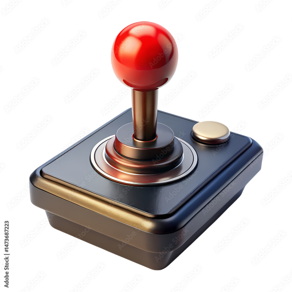 Retro Joystick Vintage Gaming Controller Image isolated on transparent ...