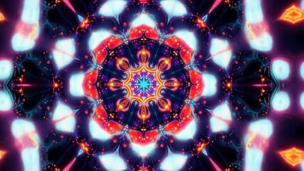 Wall Mural - mesmerizing kaleidoscope visuals a seamless loop of vibrant colors and intricate patterns