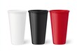 © afterfast - Three Disposable Cups in White, Black, and Red