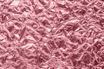 Wall Mural - luxury shiny metallic rose gold foil crumpled texture background