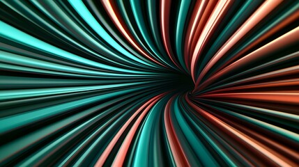 Wall Mural - the image contains an abstract representation of swirling, colorful lines converging towards a centr