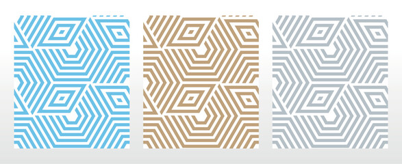 Fototapete - Set of abstract geometric patterns. Seamless vector backgrounds. Colored ornaments Graphic modern patterns Simple lattice graphic design