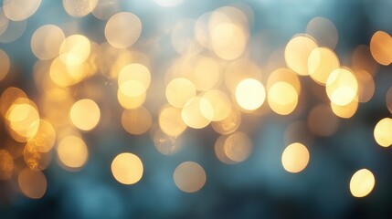 Abstract bokeh lights in warm gold and cool blue