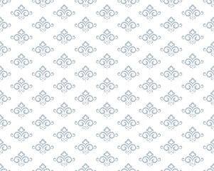 Fototapete - Flower geometric pattern. Seamless vector background. White and gray ornament. Ornament for fabric, wallpaper, packaging. Decorative print