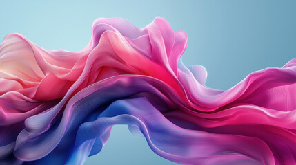 Wall Mural - ethereal 3d abstract background showcases vibrant flowing ribbons in a realistic 4k rende, captu a s