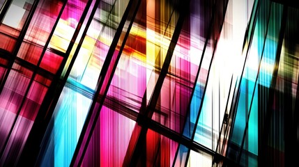 Wall Mural - colorful overlapping abstract shapes with different vibrant and dynamic colors