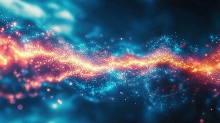 Wall Mural - abstract artwork showing wavy swirls of sparkling cosmic particles