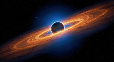 Wall Mural - cinematic view: kr muscae b - birth of a planet in dusty disk