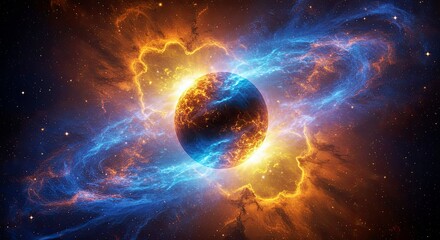 Wall Mural - young planetary object embedded in dense star-forming region