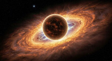 Wall Mural - ab aurigae b: giant newly forming exoplanet in turbulent disk