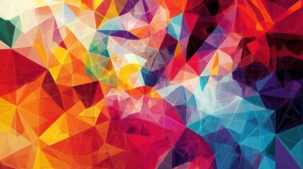 Wall Mural - a colorful abstract composition featuring many interconnected geometric shapes
