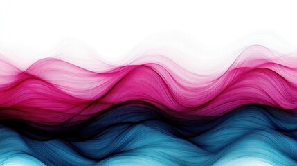 Wall Mural - abstract colorful wavy layers forming a gradient with a white background