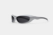 © Dmitri Krasovski - Vintage sport sunglasses with a white wraparound frame and dark lenses, isolated on white. Perfect for retro fashion, active lifestyle, or summer style themes.