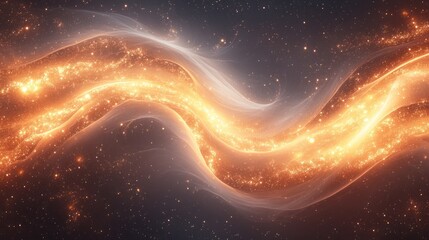 Wall Mural - Glowing celestial streams and stellar particles against a dark night sky