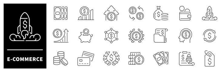 Wall Mural - e-commerce icon set. online shopping and delivery icons. e-business. e-commerce, shopping, online, s
