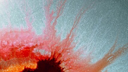 Wall Mural - colorful ink spreading in water, with macro shot capturing intricate patterns and textures