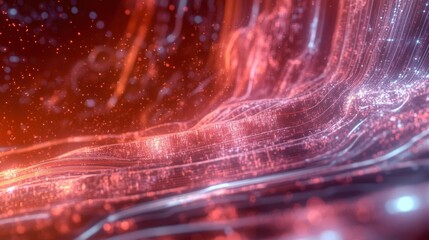 Wall Mural - abstract rendering of interconnected glowing lines and particles