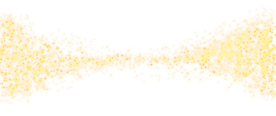 Wall Mural - Glittering dust on a transparent background. Golden sparkling lights. Christmas Holiday glow particle. Magic star effect. Shine background. Festive party design. PNG image	
