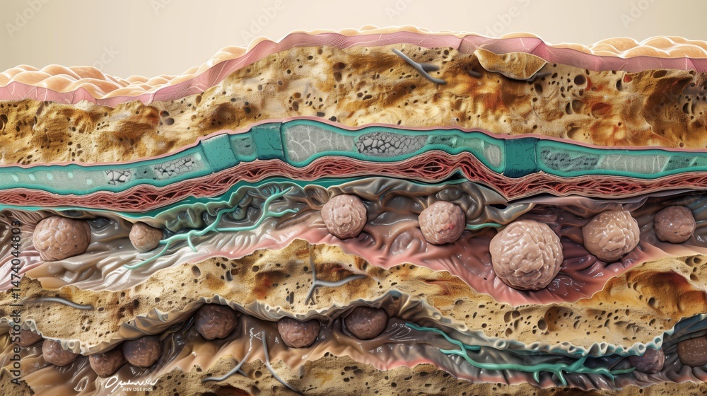 Scleroderma Skin Pattern National Scleroderma Awareness Month. medical illustration showing ...