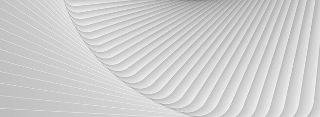 Aufkleber - Abstract grey and white geometric layers paper tech background. Modern vector banner design