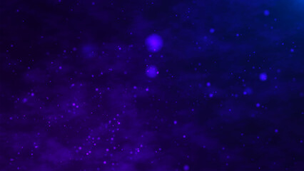 Wall Mural - particles moving upwards on a dark sky with clouds. shimmering, bright particles forming a line and 