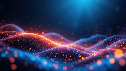 Wall Mural - Abstract Colorful Waves of Light and Particles Creating a Dreamy Digital Background