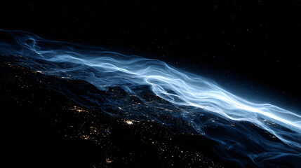 Fototapete - Ground enwrap by twiddle nebula in deep space.