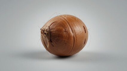Wall Mural - detailed closeup of a brown egg with smooth texture and minimalist gray background