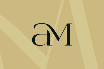 Wall Mural - am or ma letter logo icon design. classic style luxury initials monogram.