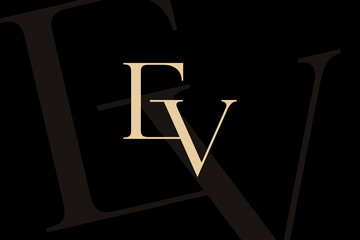 Wall Mural - ev or ve letter logo icon design. classic style luxury initials monogram.