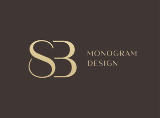 Fototapete - SB letter logo icon design. Classic style luxury initials monogram.