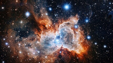 Wall Mural - stunning deep space nebula with colorful gas and bright stars