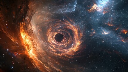Wall Mural - captivating cosmic scene of a fiery black hole in space