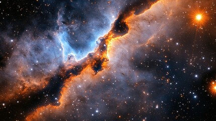 Wall Mural - colorful cosmic nebula with stars in deep space background